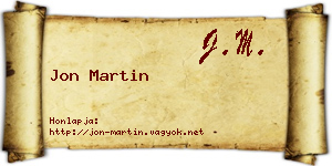 Jon Martin névjegykártya